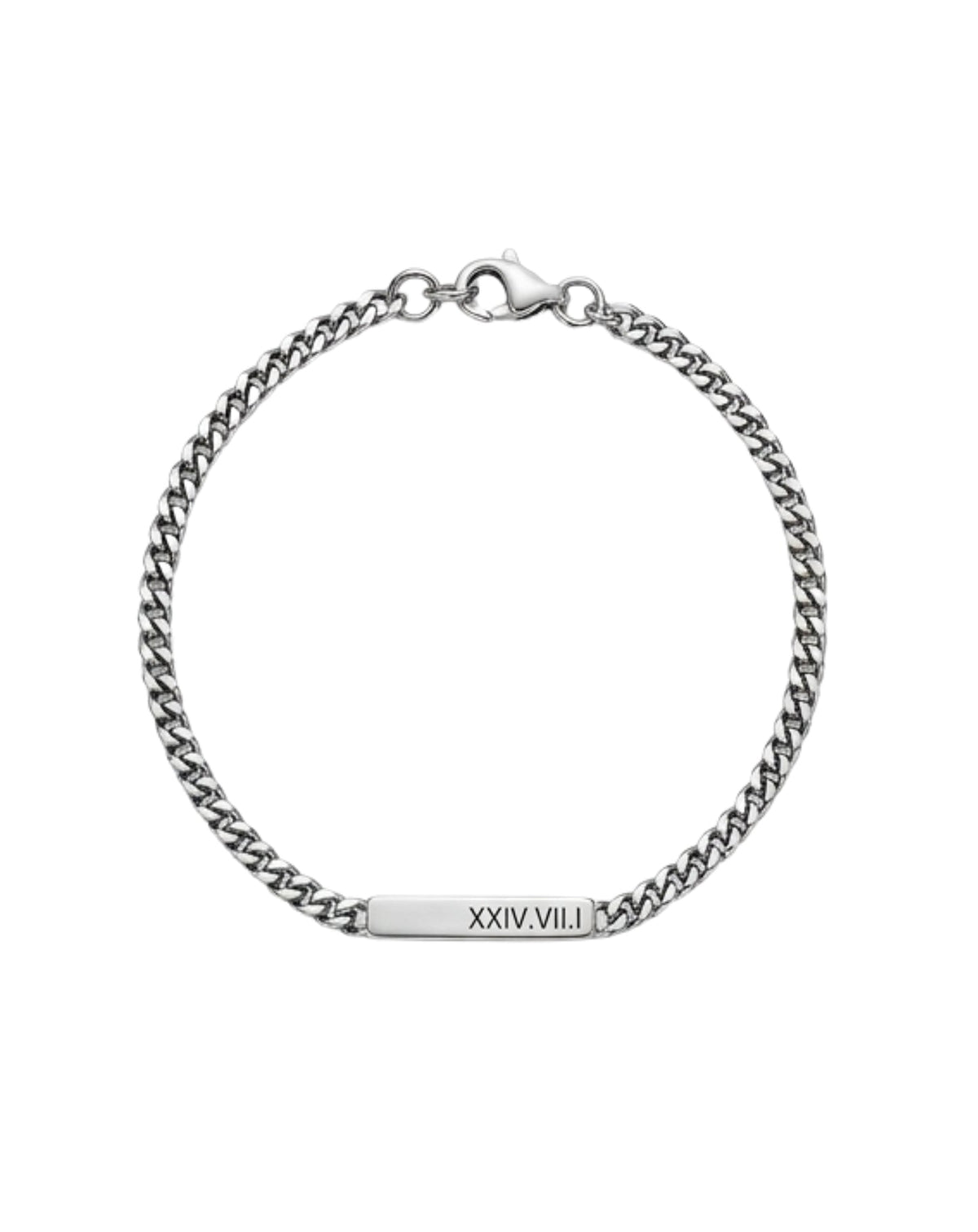 Romen Rakamlı Gümüş Bileklik KB700608G_5