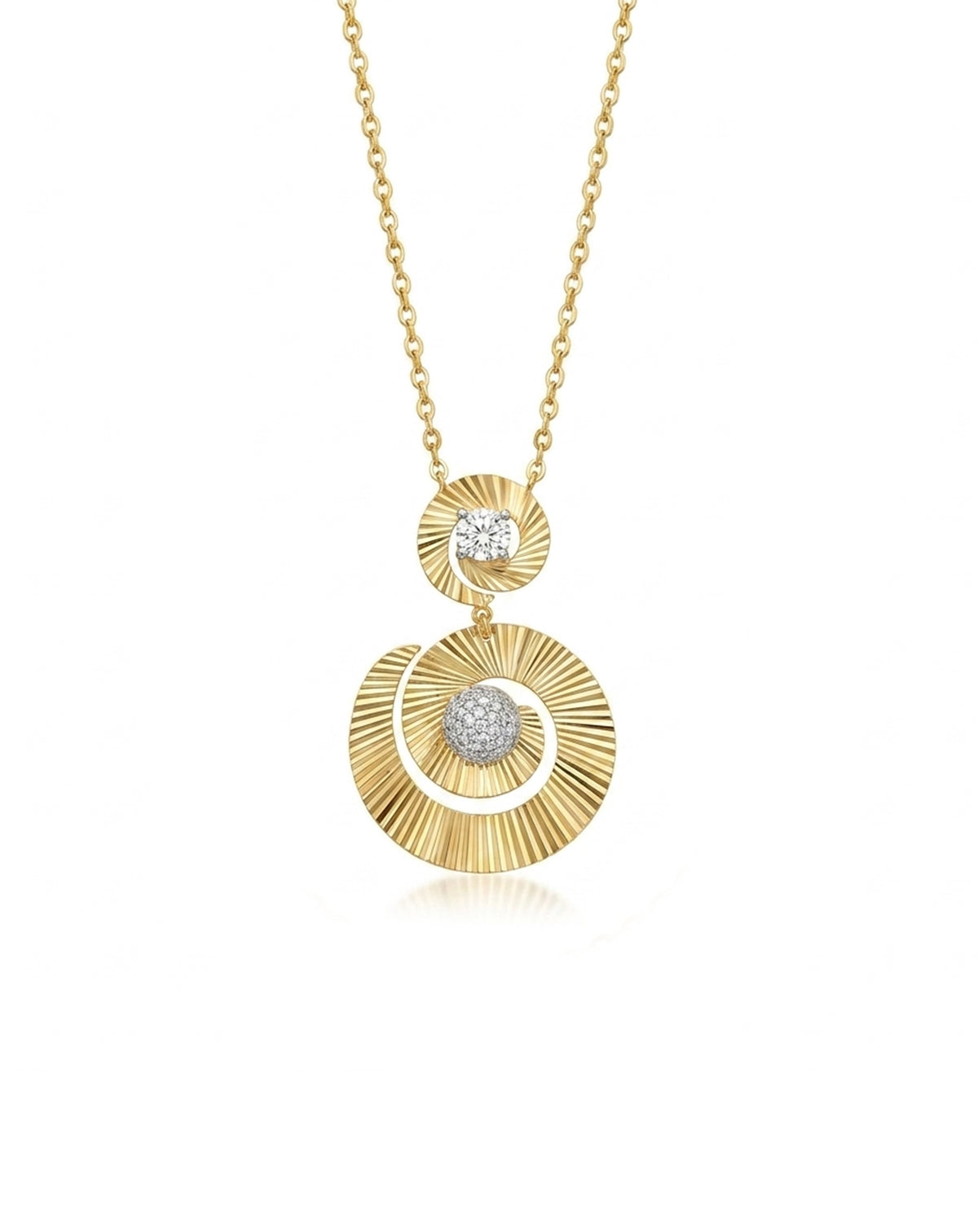 Sunburst Gümüş Kolye KL700449