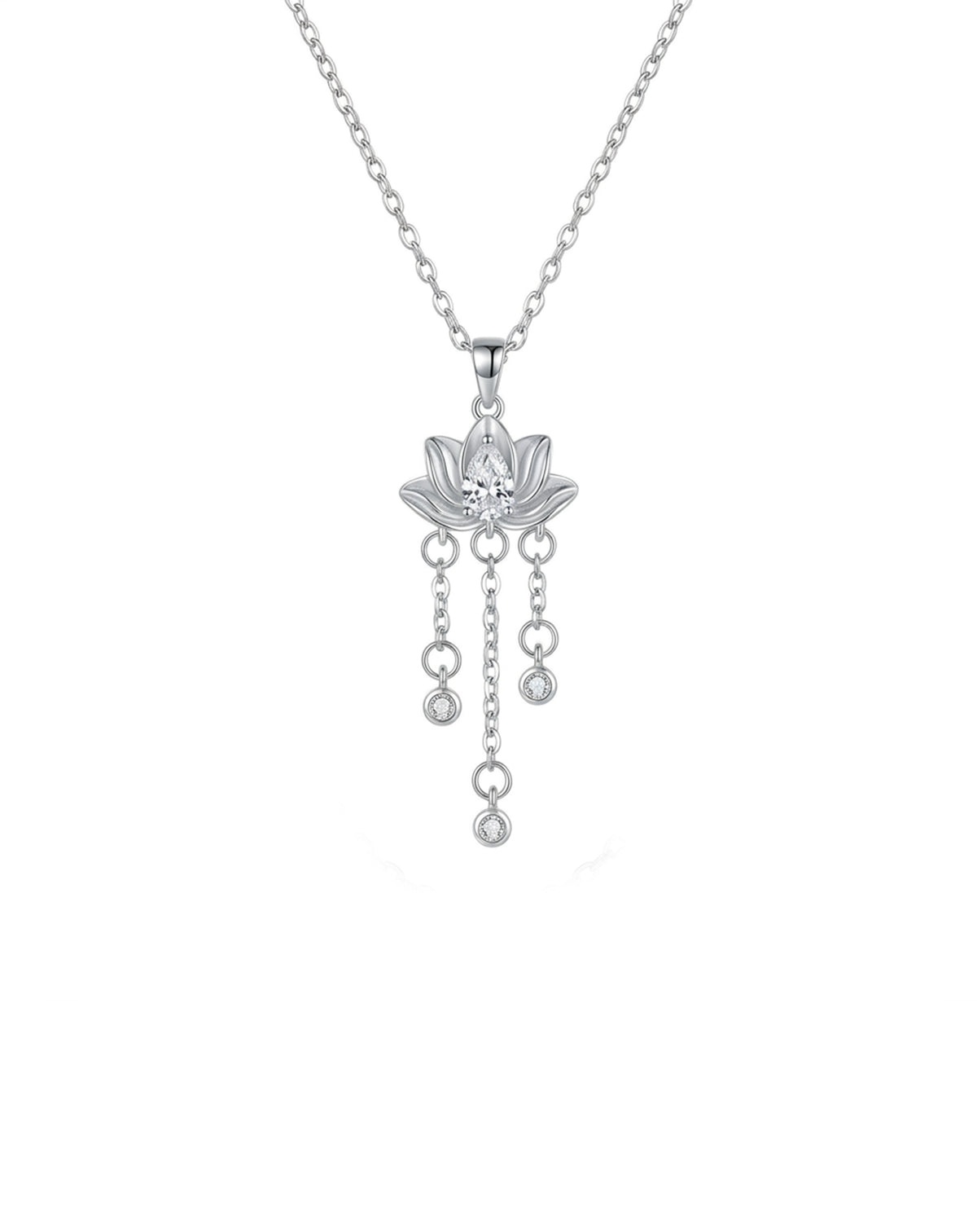 Lotus Çiçeği Gümüş Kolye KL700474