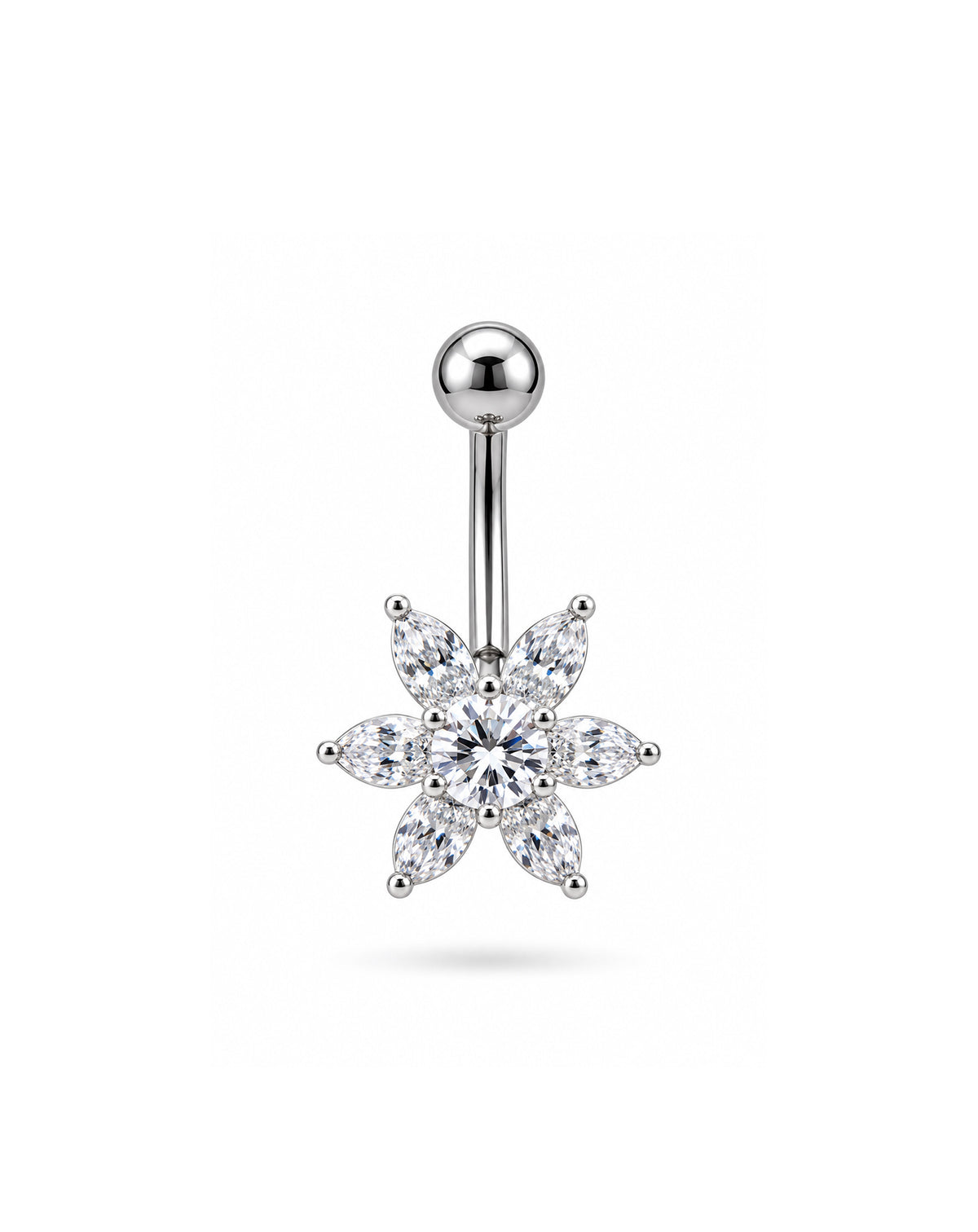 Çiçek Gümüş Göbek Piercing