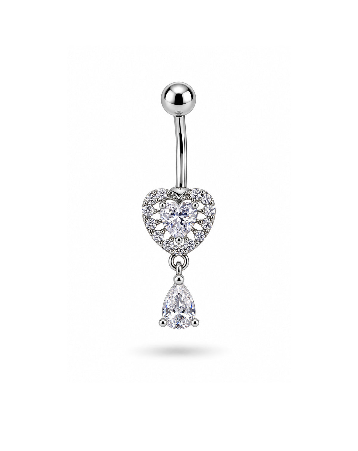 Kalp Gümüş Göbek Piercing