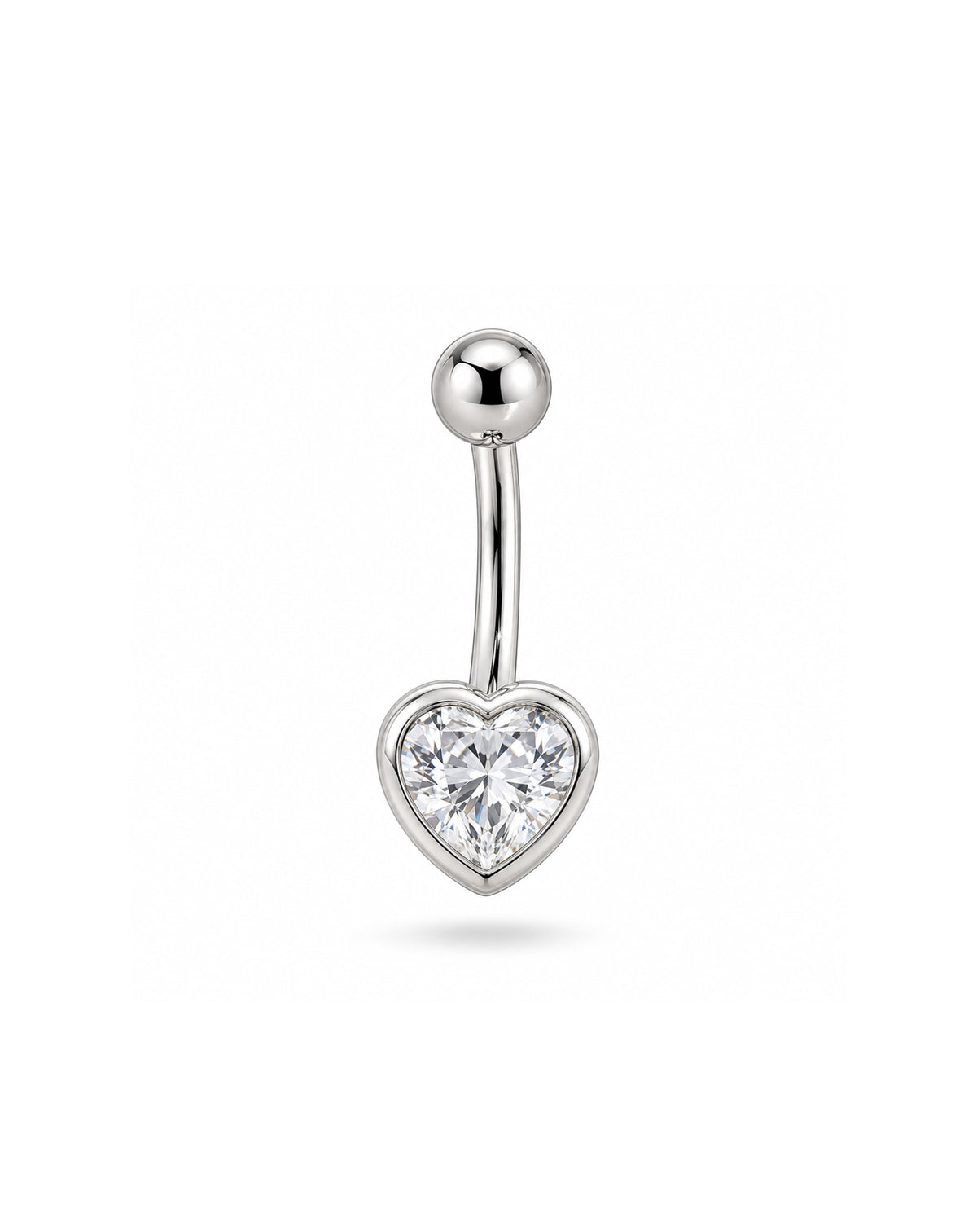 Kalp Gümüş Göbek Piercing