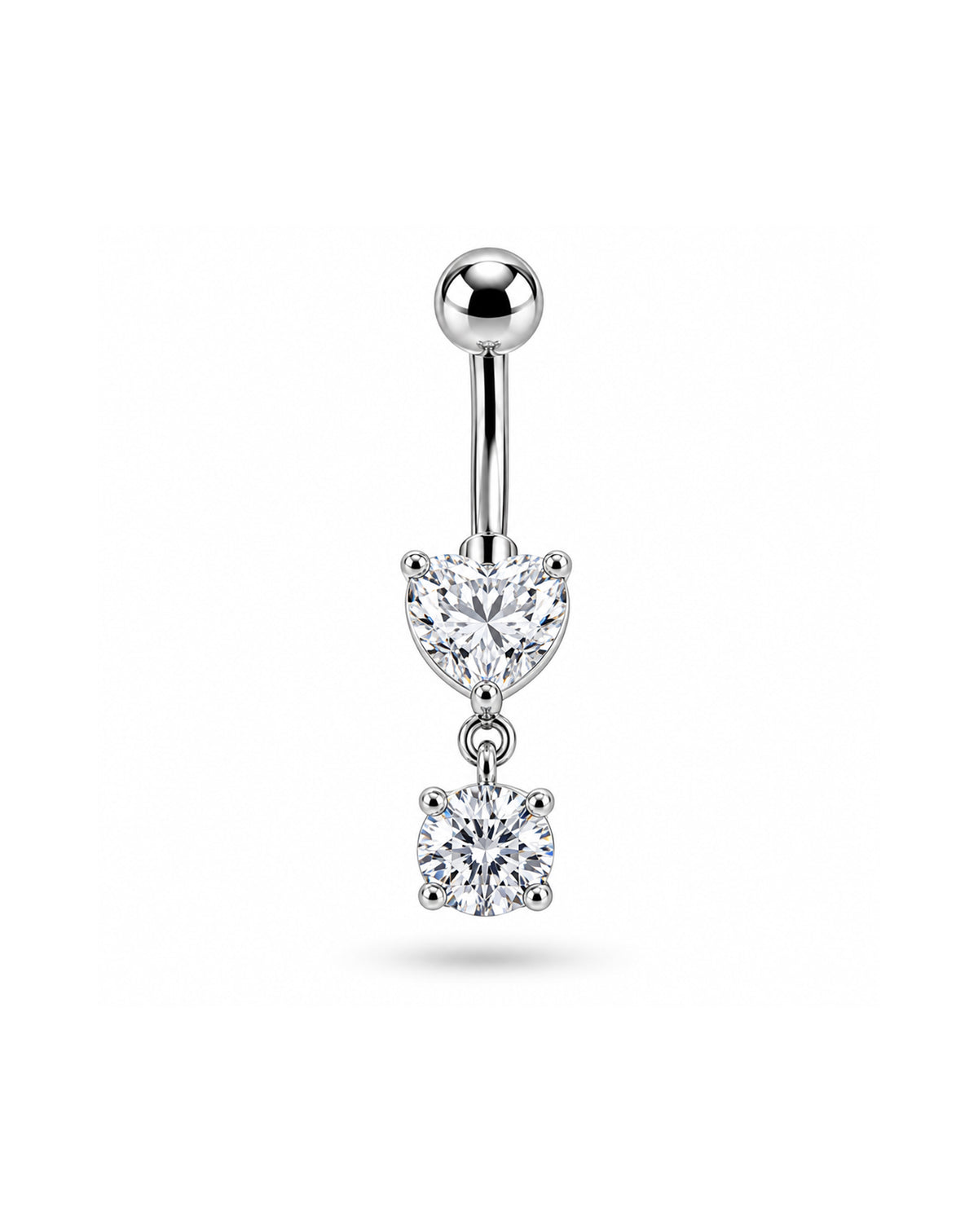 Kalp Gümüş Göbek Piercing