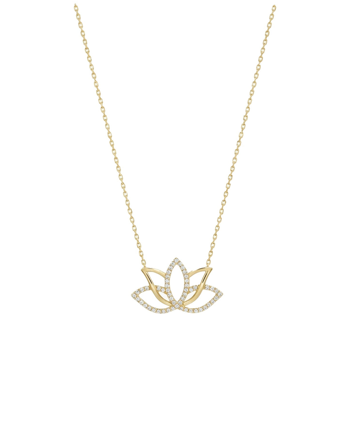 Lotus Çiçeği Altın Kolye KL200019